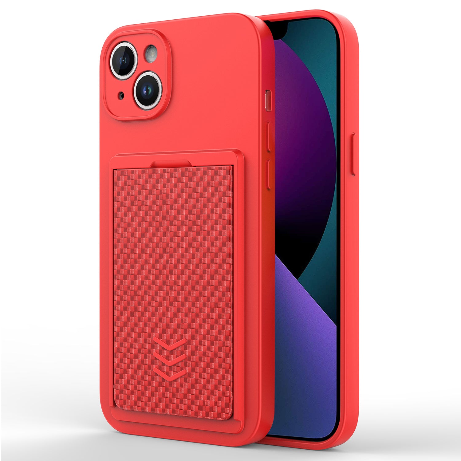 For iPhone 13 TPU Phone Case Protective Phone Cover with PC Slide Card Holder For iPhone 13 TPU Phone Case Protective Phone Cover with PC Slide Card Holder